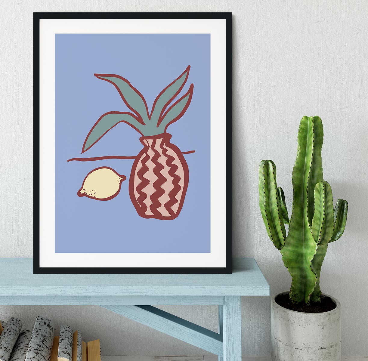 Blue Lemon Framed Print - 1x - 1