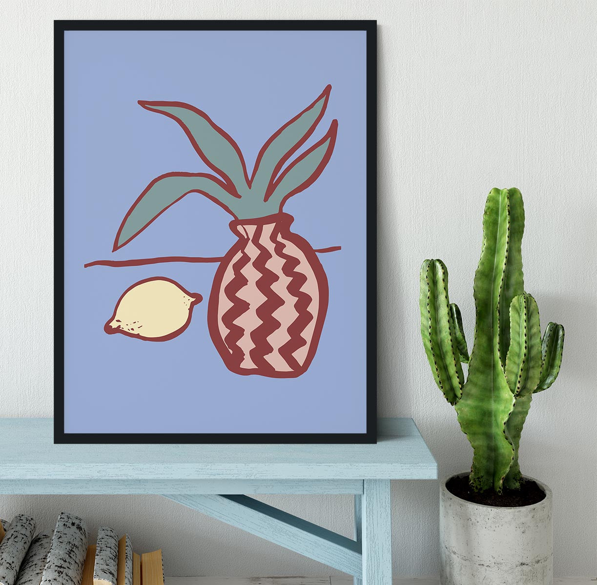 Blue Lemon Framed Print - 1x - 2