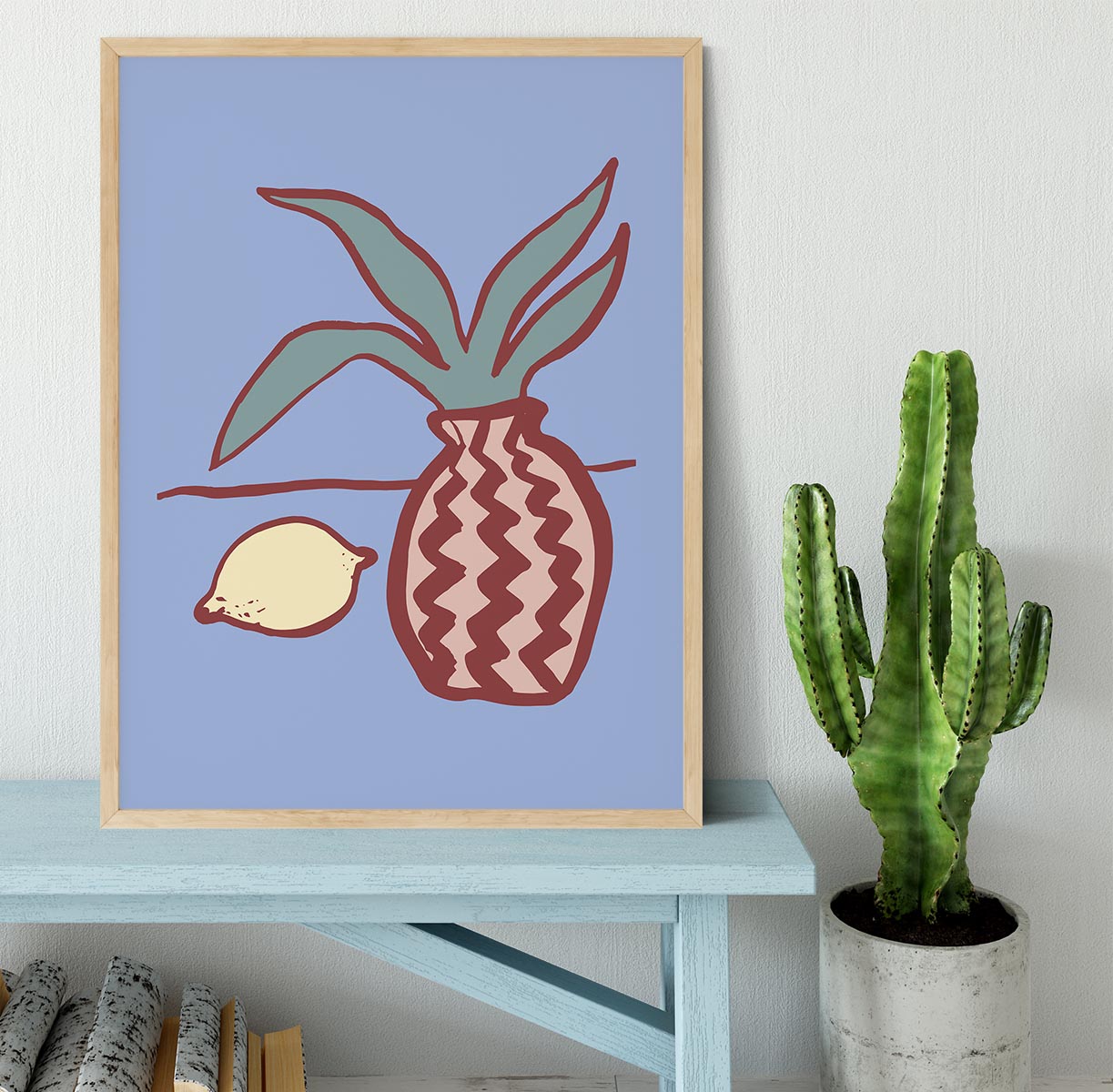 Blue Lemon Framed Print - 1x - 4