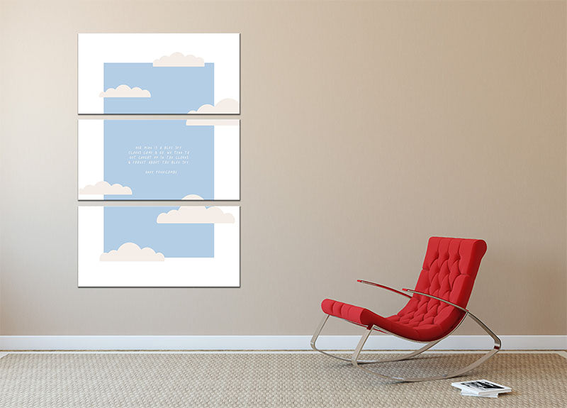 Blue Sky 3 Split Panel Canvas Print - Canvas Art Rocks - 2