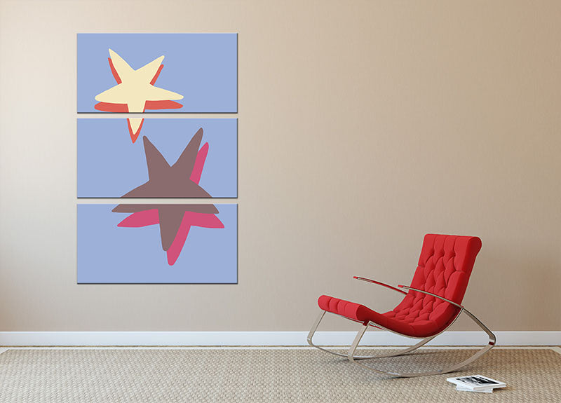 Blue Star 3 Split Panel Canvas Print - 1x - 2