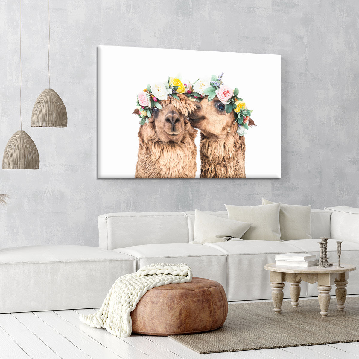 Boho Alpacas Canvas Print or Poster - 1x - 6