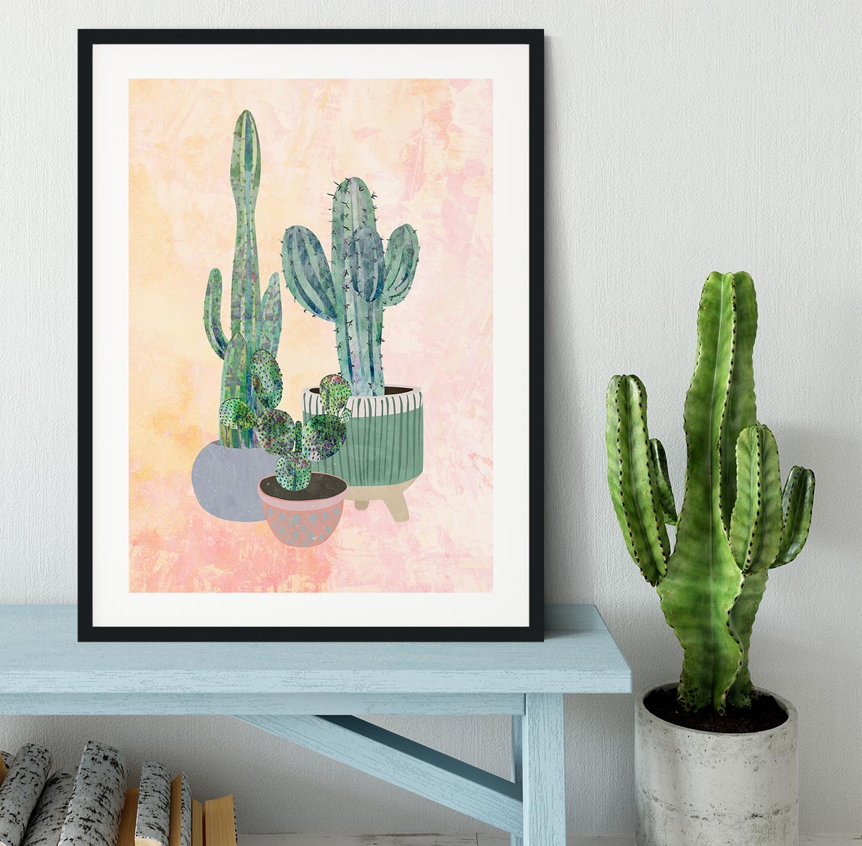 Boho Cactus Trio Framed Print - 1x - 1