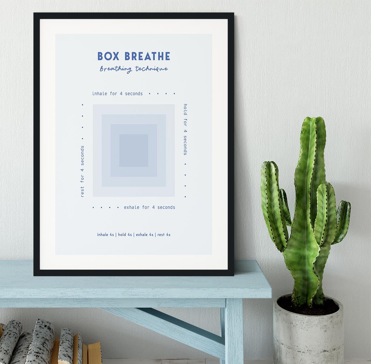 Box Breathe Technique Framed Print - Canvas Art Rocks - 1