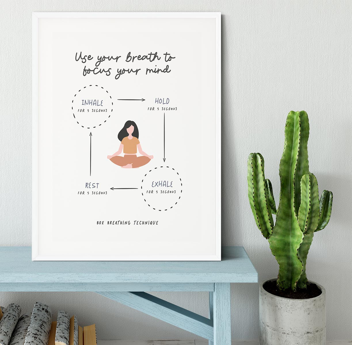 Box Breathe Yoga Framed Print - Canvas Art Rocks - 5