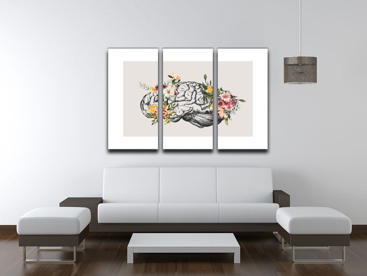 Brain Bloom 3 Split Panel Canvas Print - Canvas Art Rocks - 3