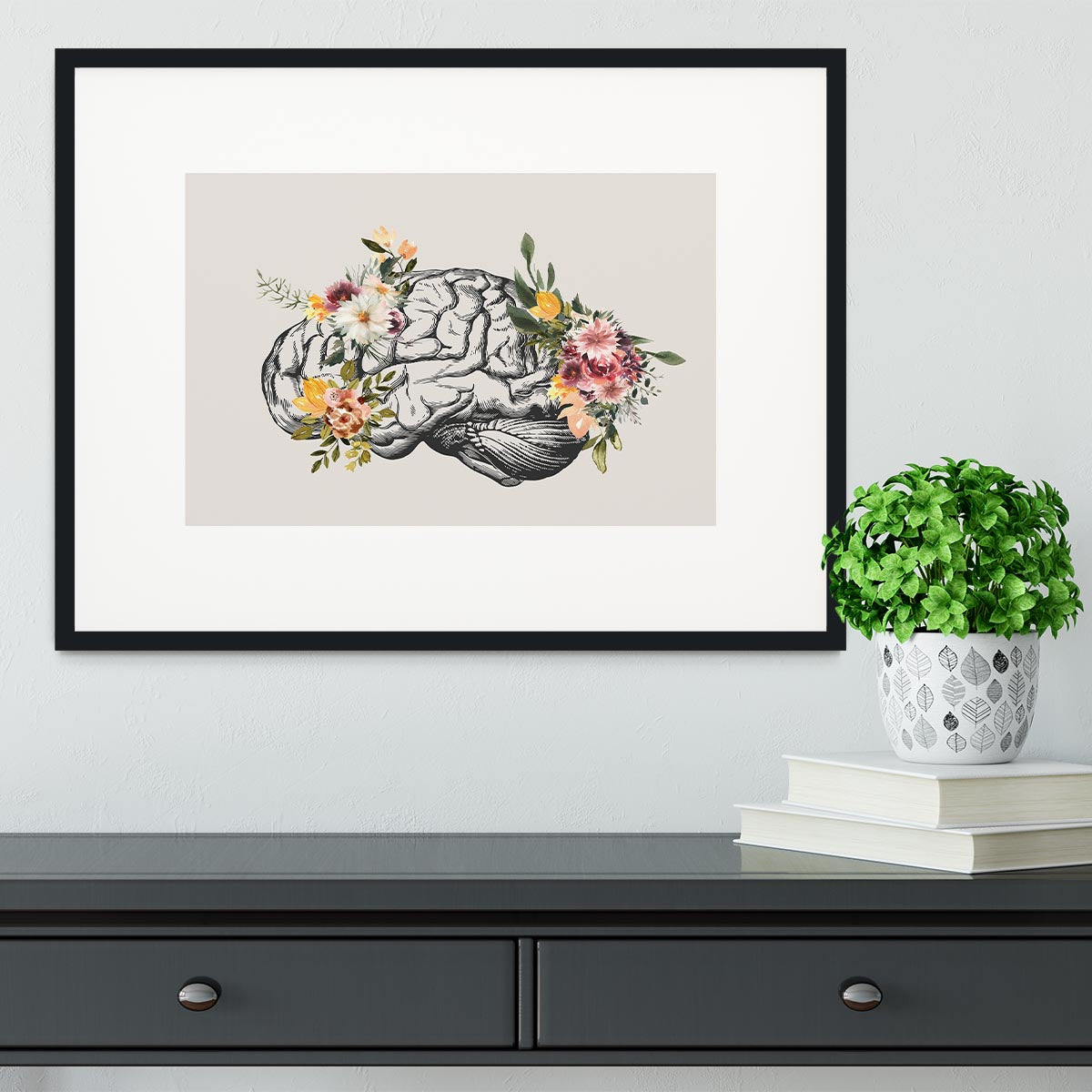 Brain Bloom Framed Print - Canvas Art Rocks - 1