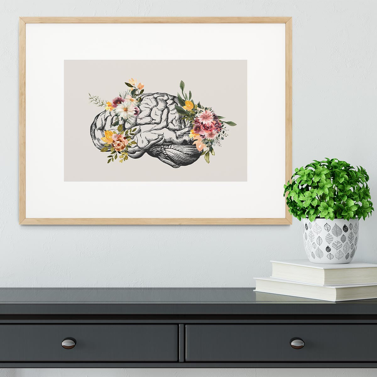 Brain Bloom Framed Print - Canvas Art Rocks - 3