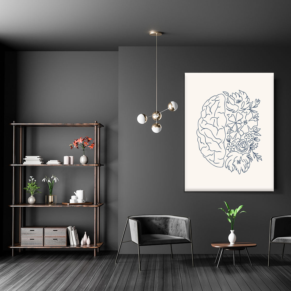 Brain Sketch Canvas Print or Poster - Canvas Art Rocks - 5