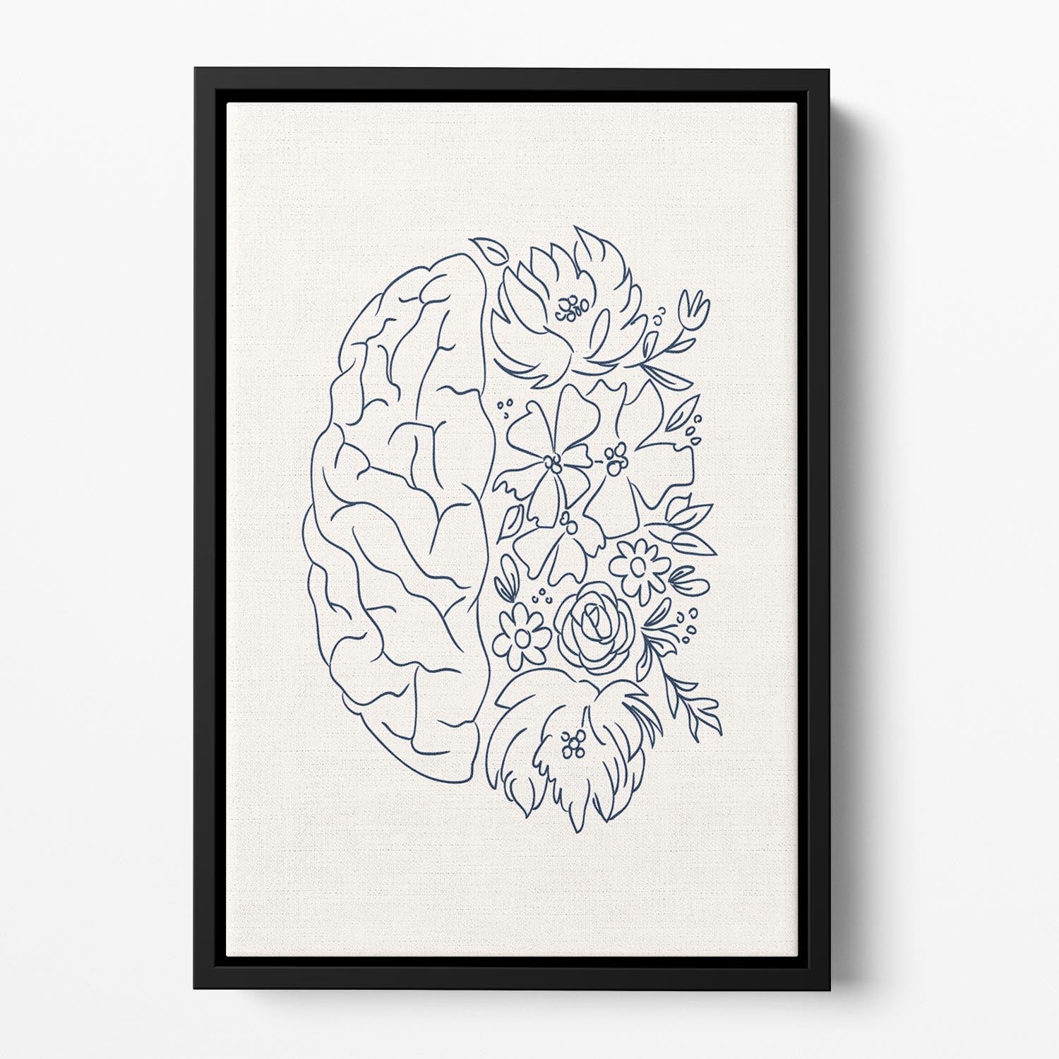 Brain Sketch Floating Framed Canvas - Canvas Art Rocks - 2