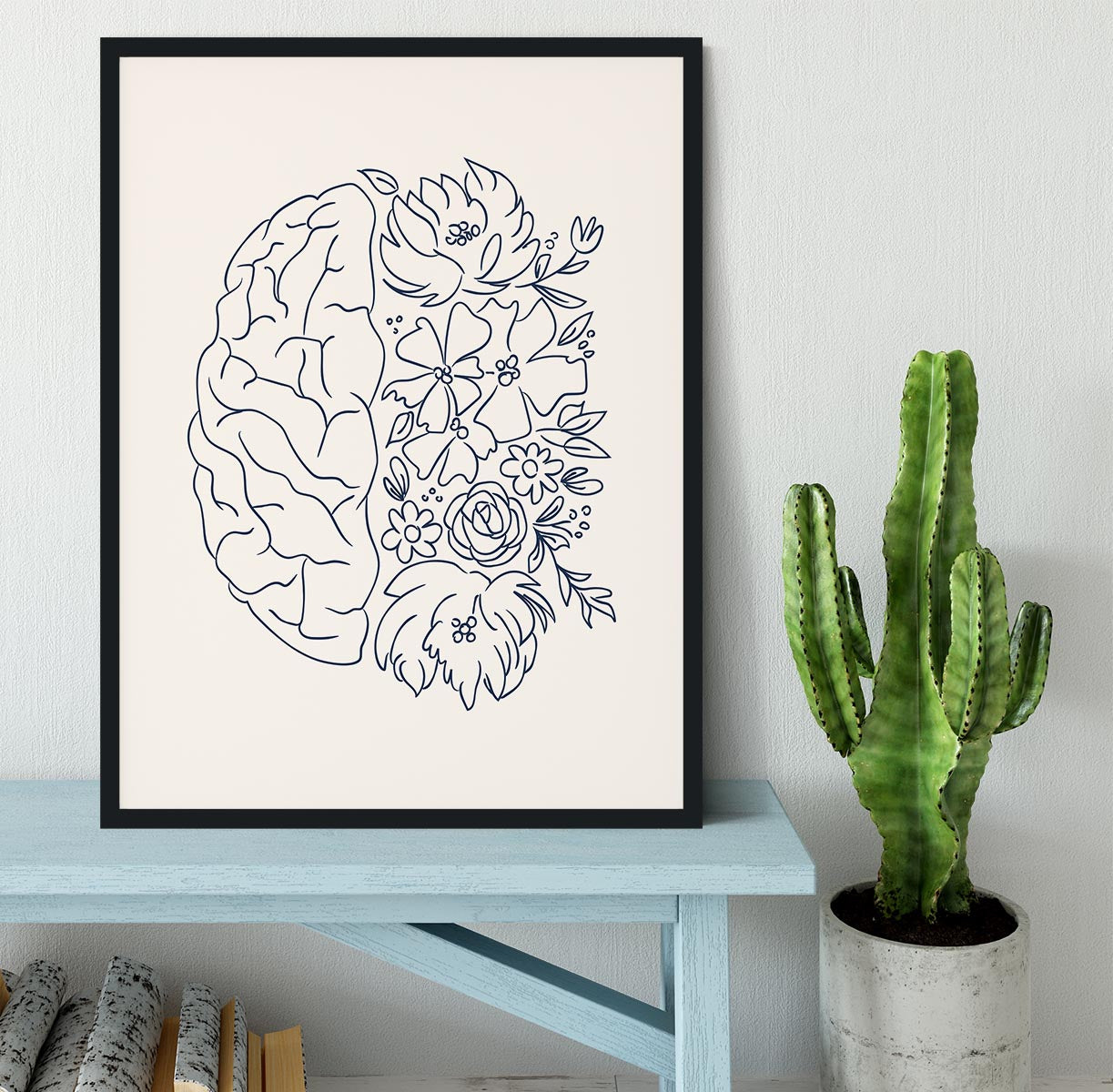 Brain Sketch Framed Print - Canvas Art Rocks - 2