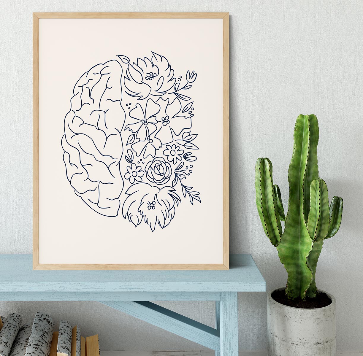 Brain Sketch Framed Print - Canvas Art Rocks - 4