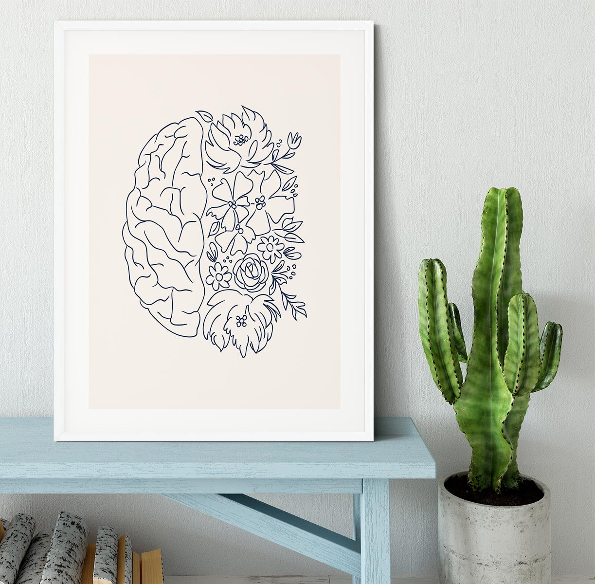 Brain Sketch Framed Print - Canvas Art Rocks - 5