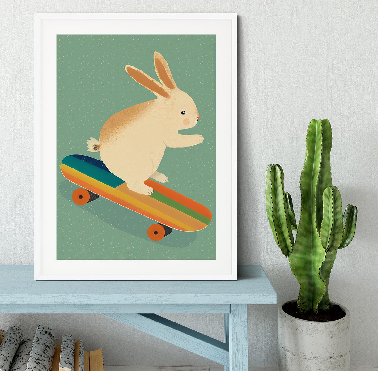 Bunny On Skateboard Framed Print - 1x - 5