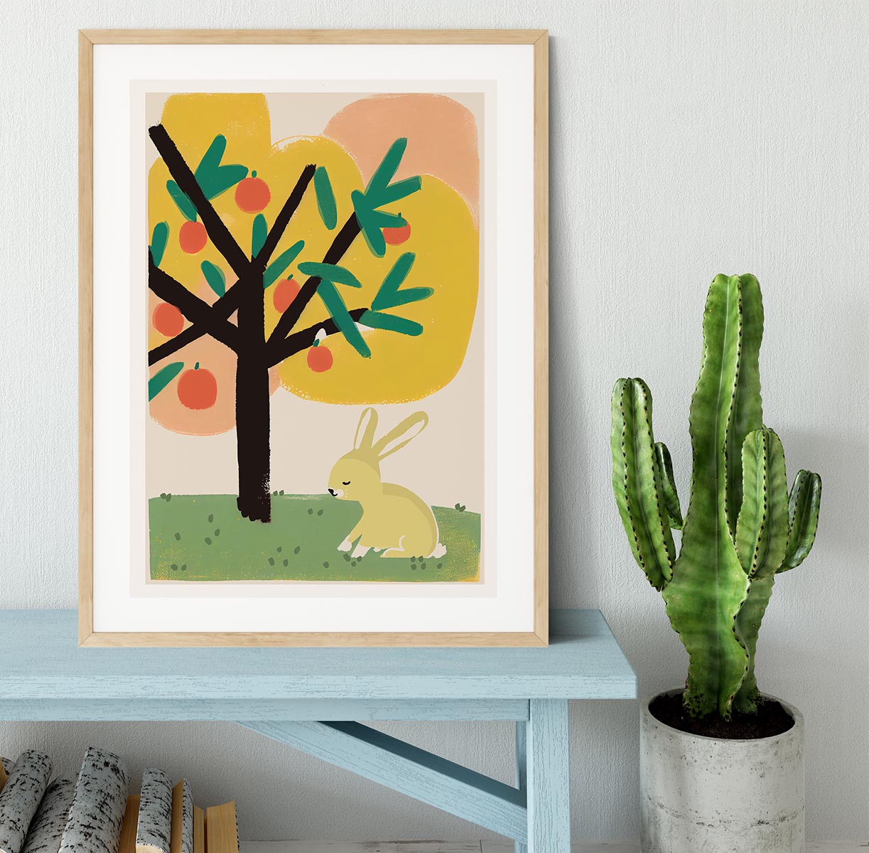 Bunny Under Apple Tree Framed Print - 1x - 3