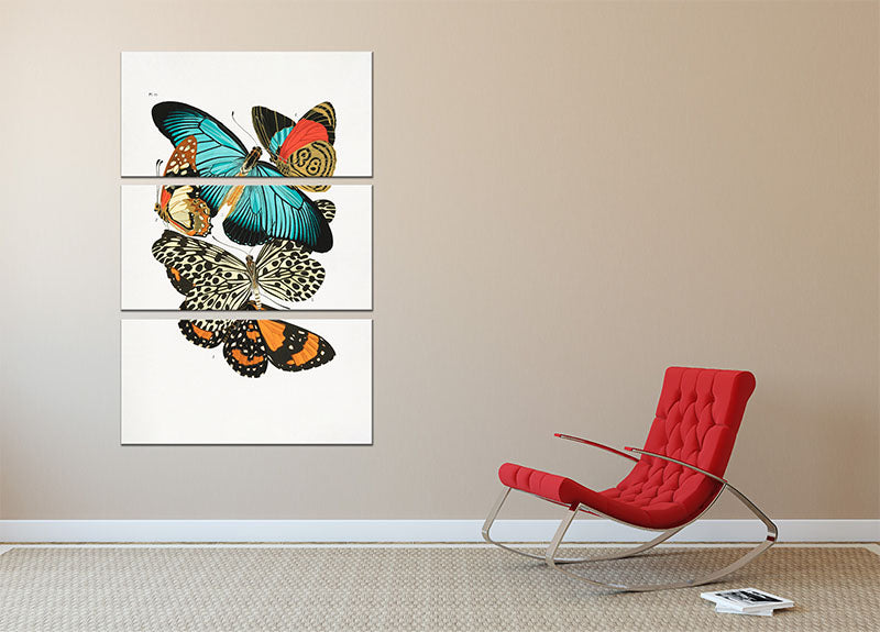 Butterflies Part 11 3 Split Panel Canvas Print - Canvas Art Rocks - 2