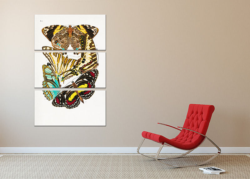 Butterflies Part 5 3 Split Panel Canvas Print - Canvas Art Rocks - 2