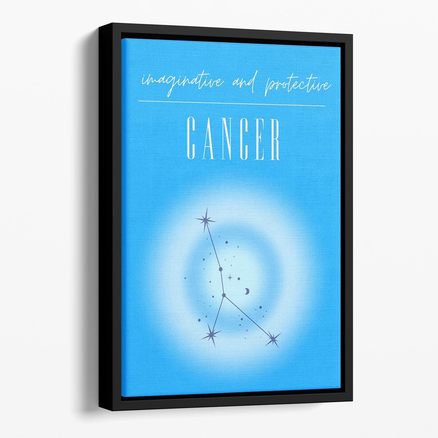 Cancer Zodiac Serenity Print Floating Framed Canvas - Canvas Art Rocks - 1