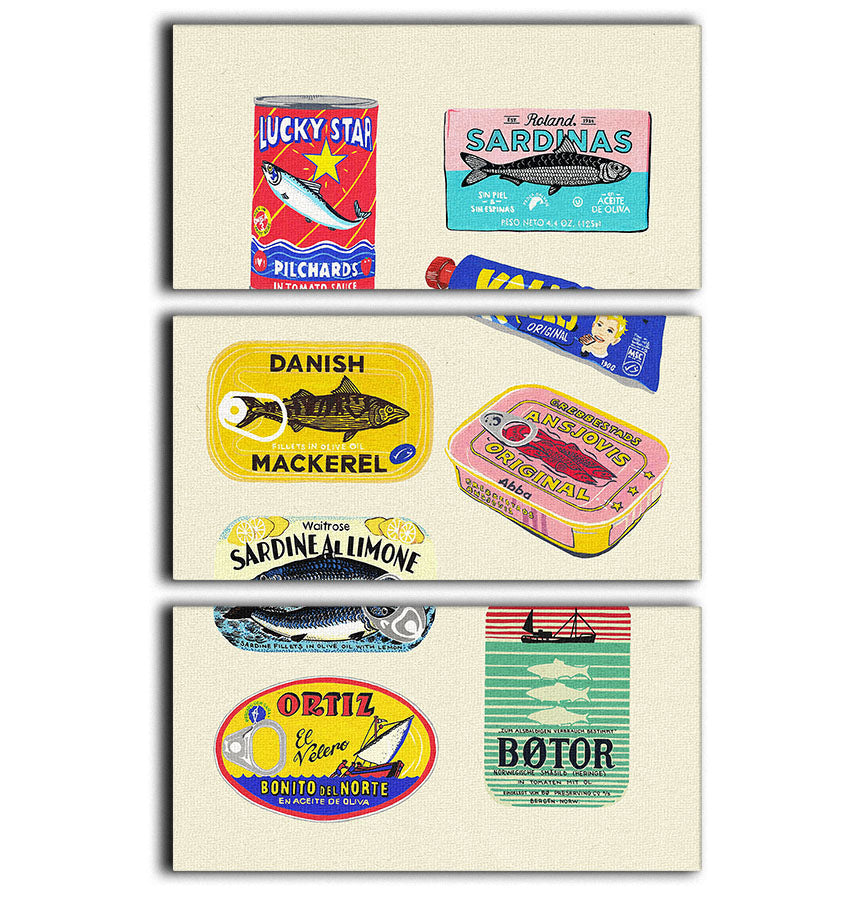 Canned Fish 3 Split Panel Canvas Print - Canvas Art Rocks - 1