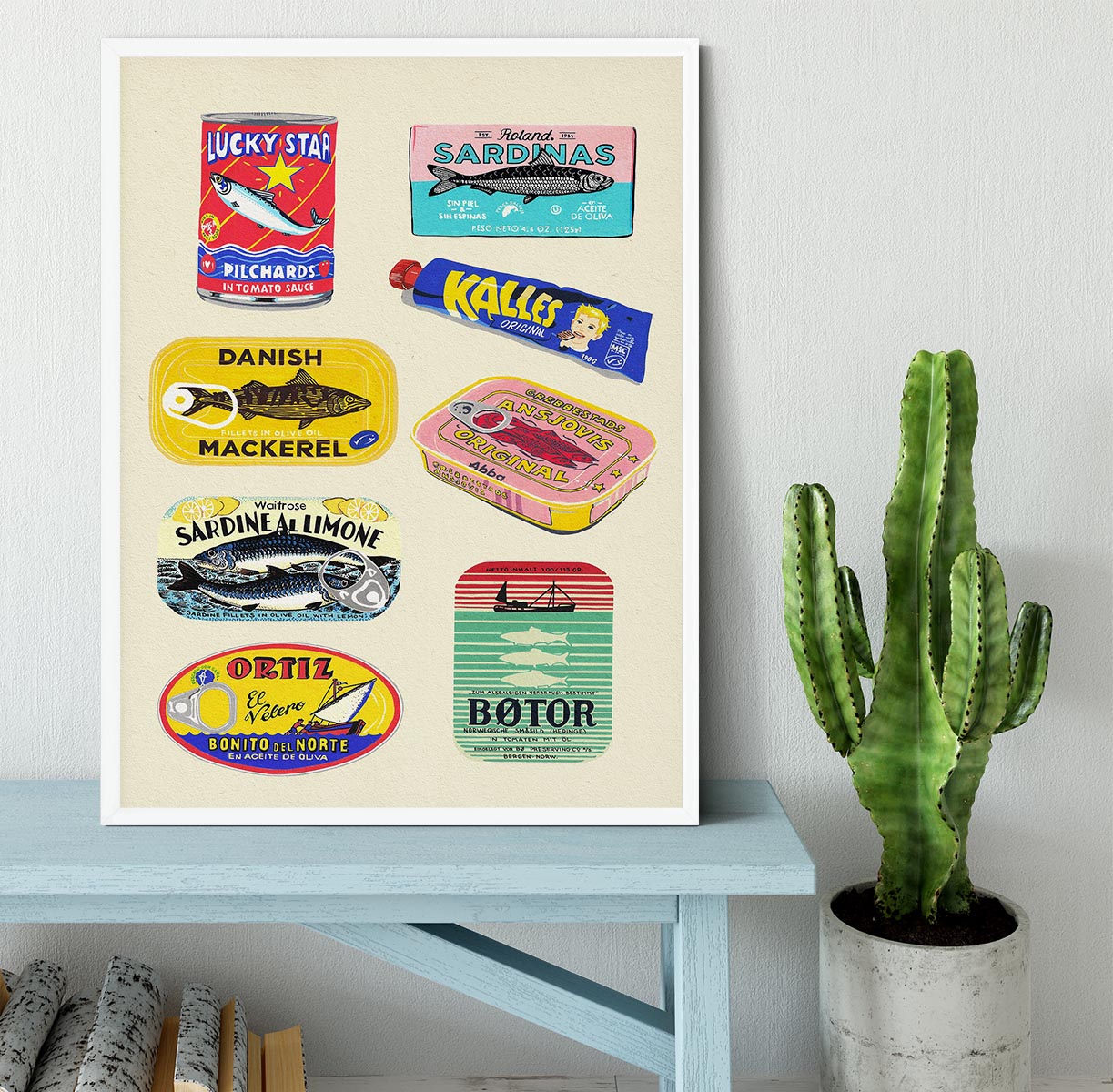 Canned Fish Framed Print - Canvas Art Rocks -6