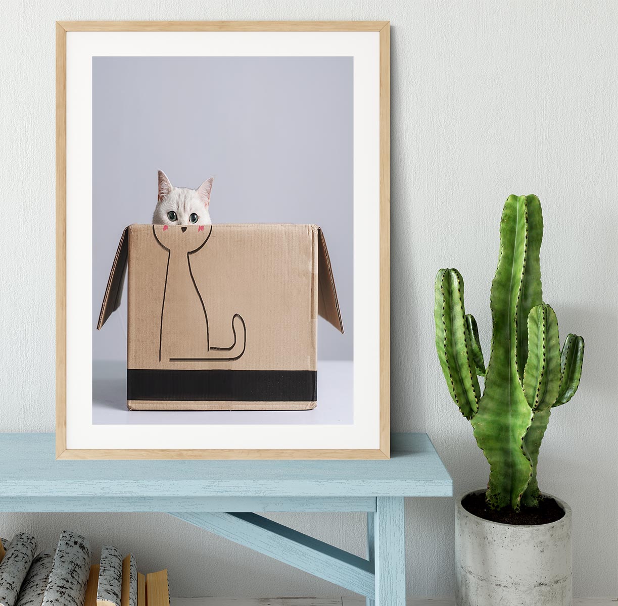 Cat in the box Framed Print - 1x - 3