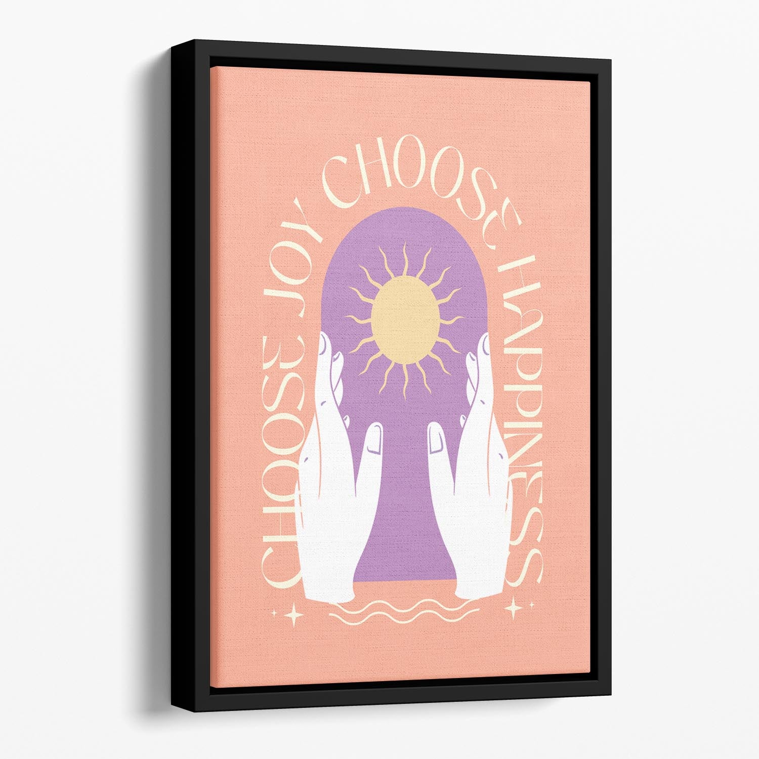 Choose Joy Choose Happiness Floating Framed Canvas - Canvas Art Rocks - 1