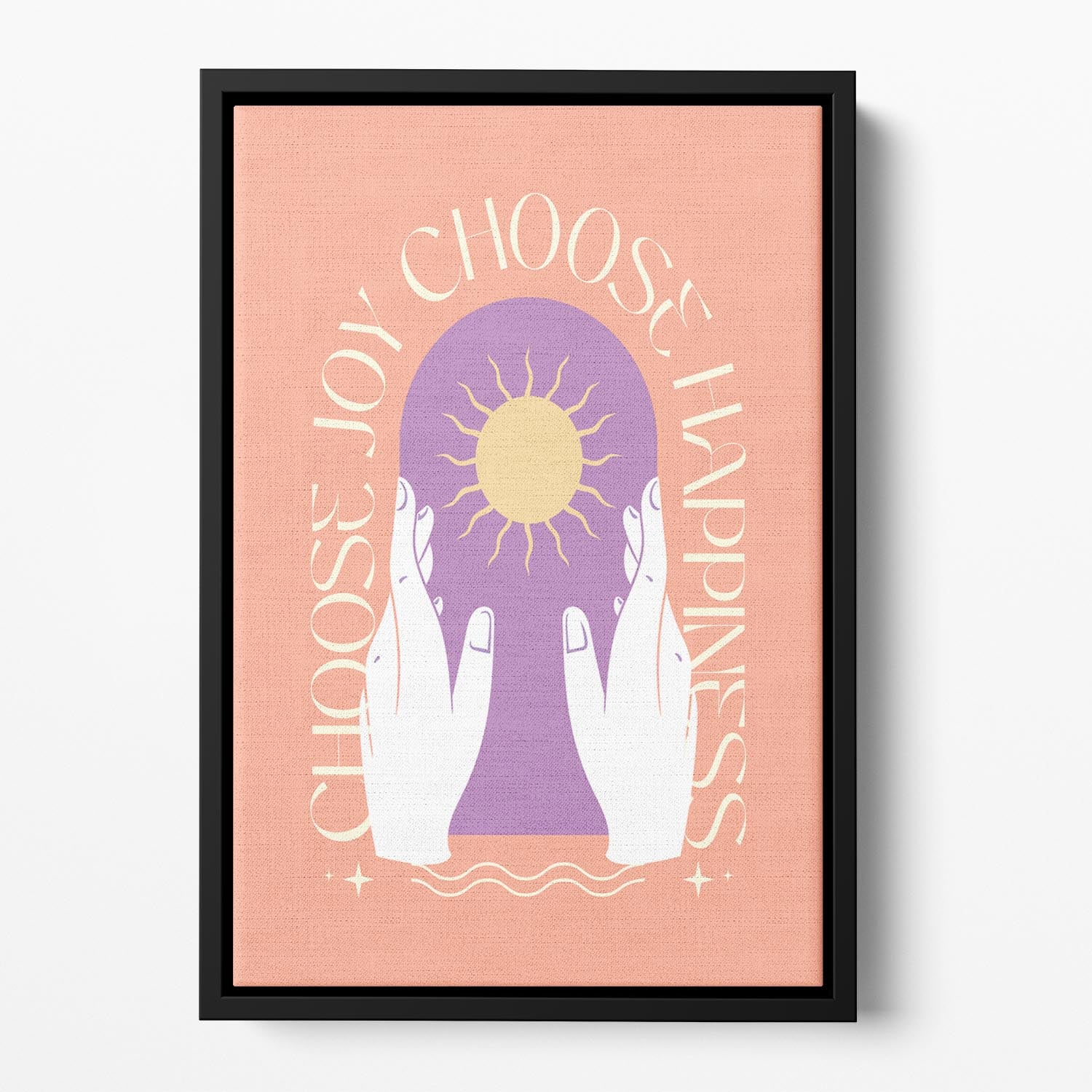 Choose Joy Choose Happiness Floating Framed Canvas - Canvas Art Rocks - 2