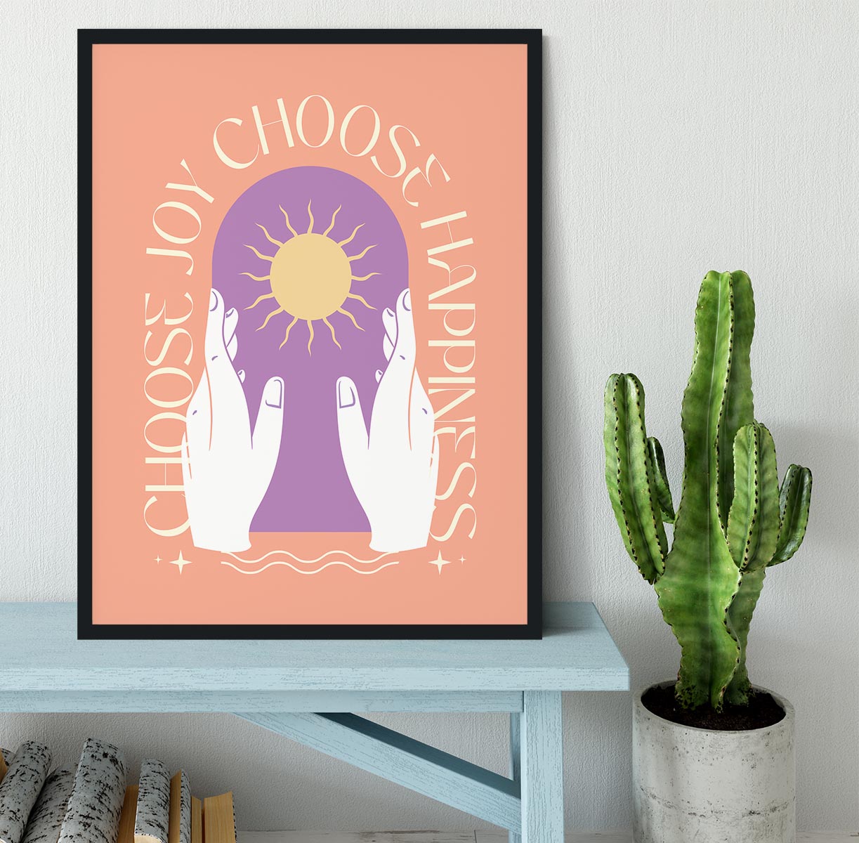 Choose Joy Choose Happiness Framed Print - Canvas Art Rocks - 2