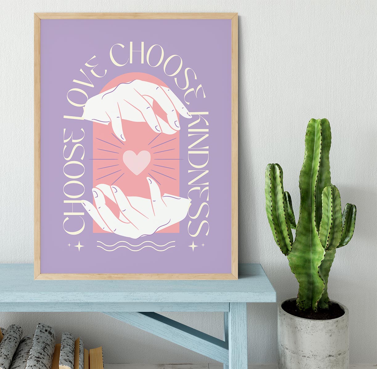 Choose Love Choose Kindness Framed Print - Canvas Art Rocks - 4