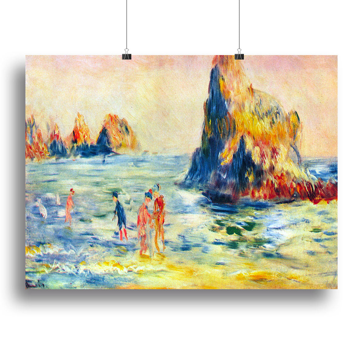 Cliffs at Guernsey by Renoir Poster - Unframed