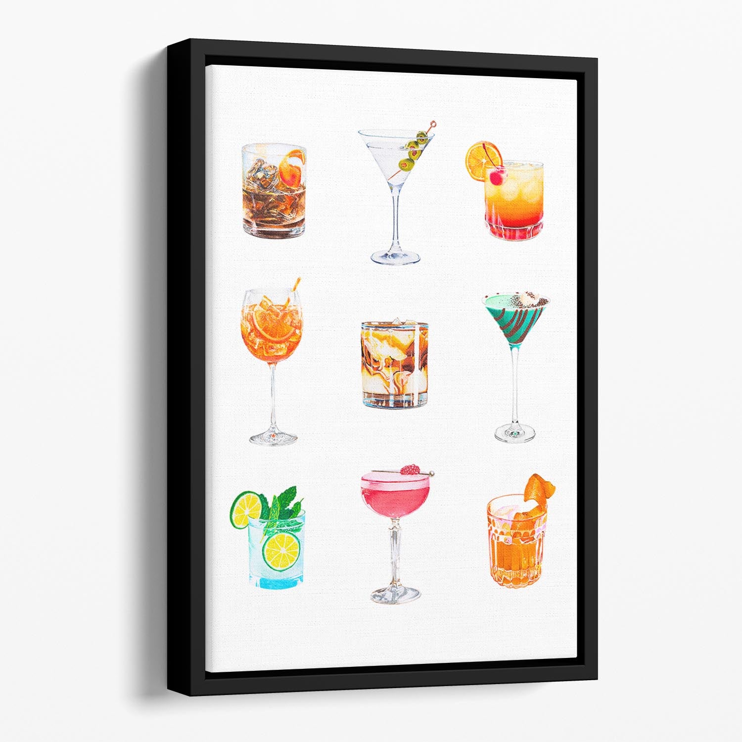 Cocktail Series Floating Framed Canvas - Canvas Art Rocks - 1