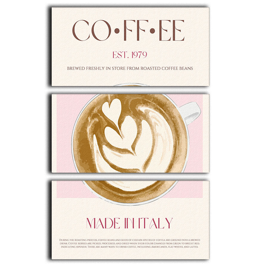 Coffee Print 3 Split Panel Canvas Print - Canvas Art Rocks - 1