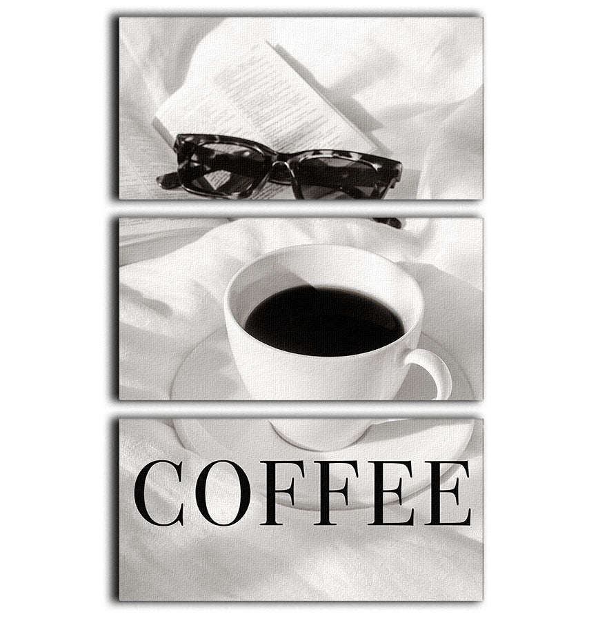 Coffee in Bed 3 Split Panel Canvas Print - Canvas Art Rocks - 1