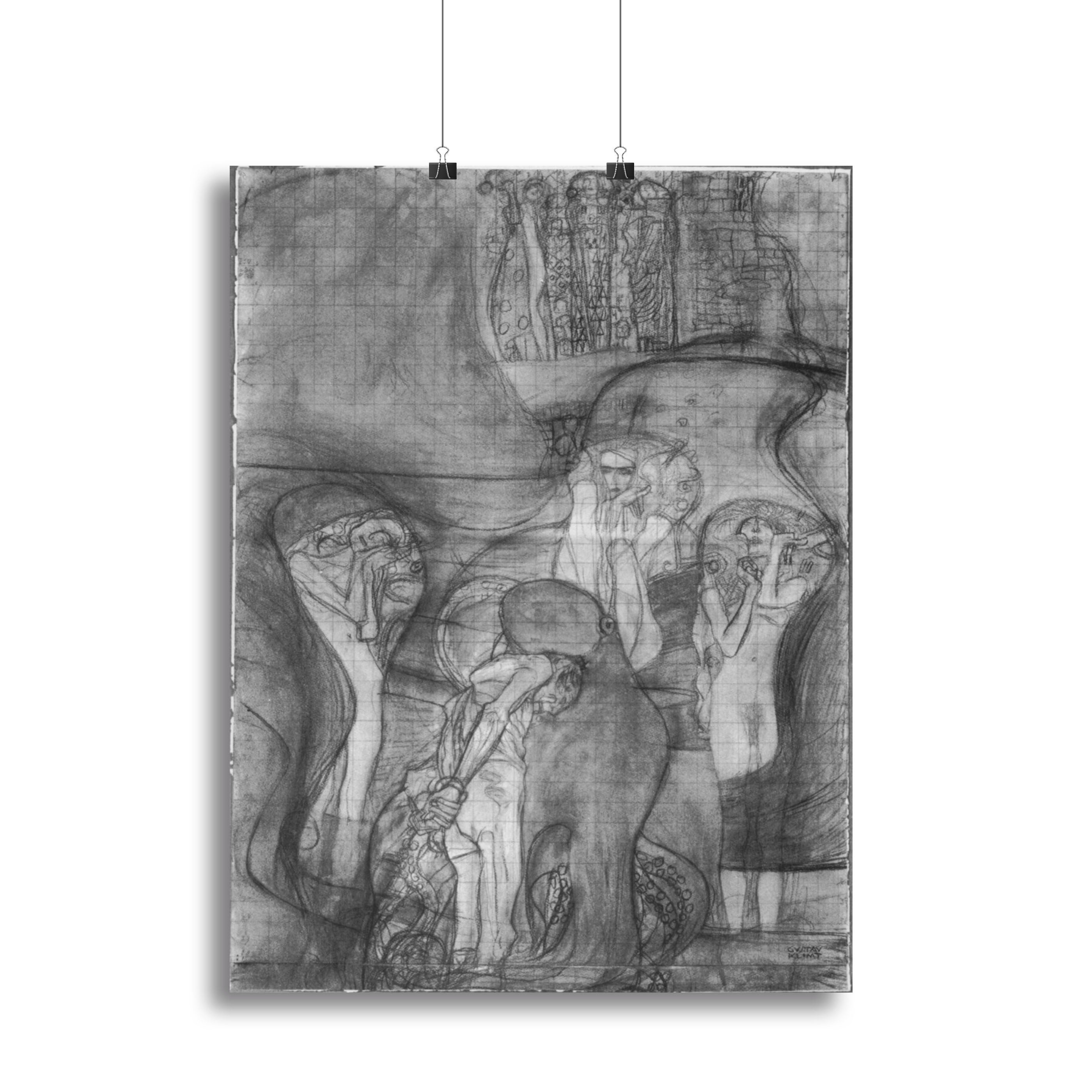 Composition draft of the law faculty image by Klimt Poster - Unframed