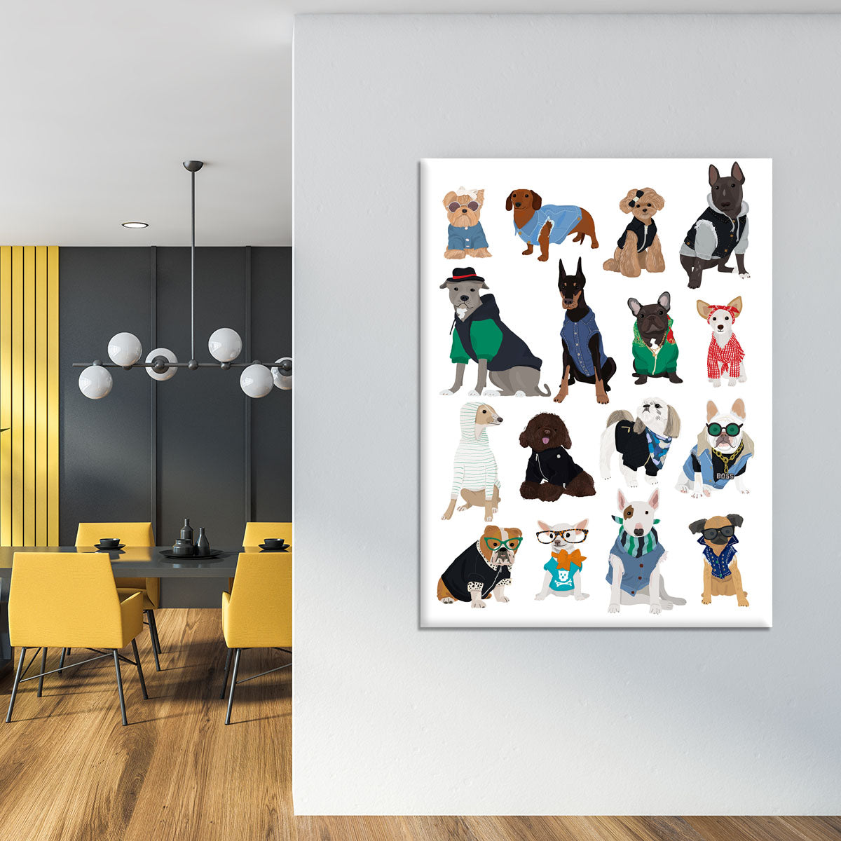 Cool Dog Print Canvas Print or Poster - 1x - 4