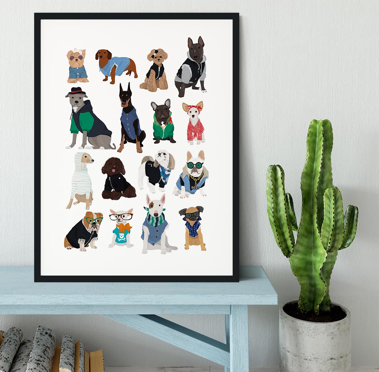 Cool Dog Print Framed Print - 1x - 1