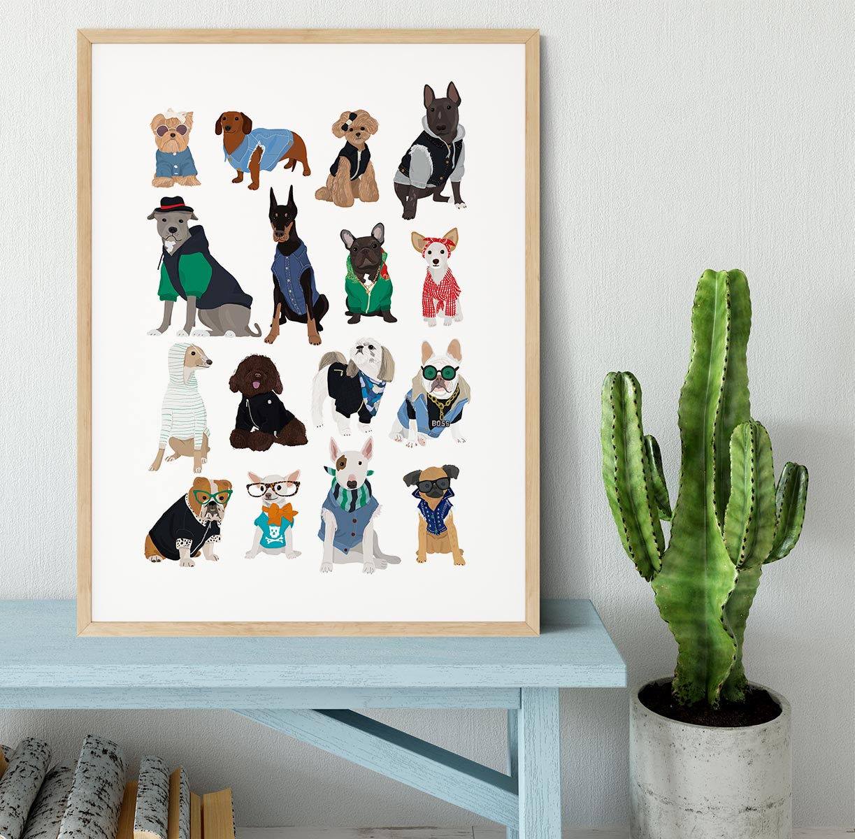 Cool Dog Print Framed Print - 1x - 3