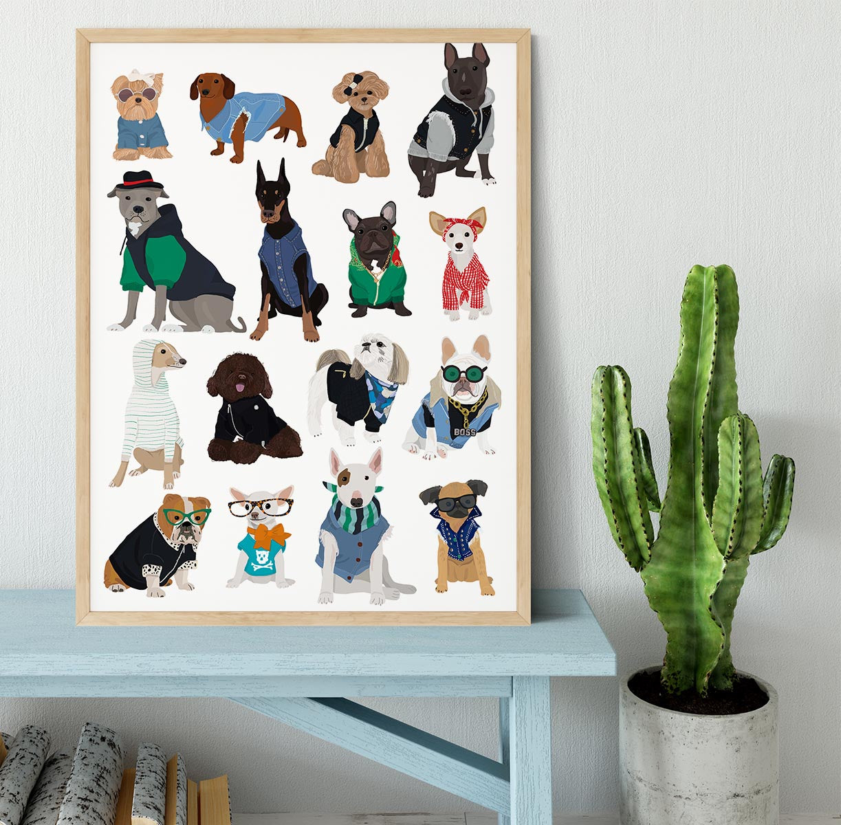 Cool Dog Print Framed Print - 1x - 4