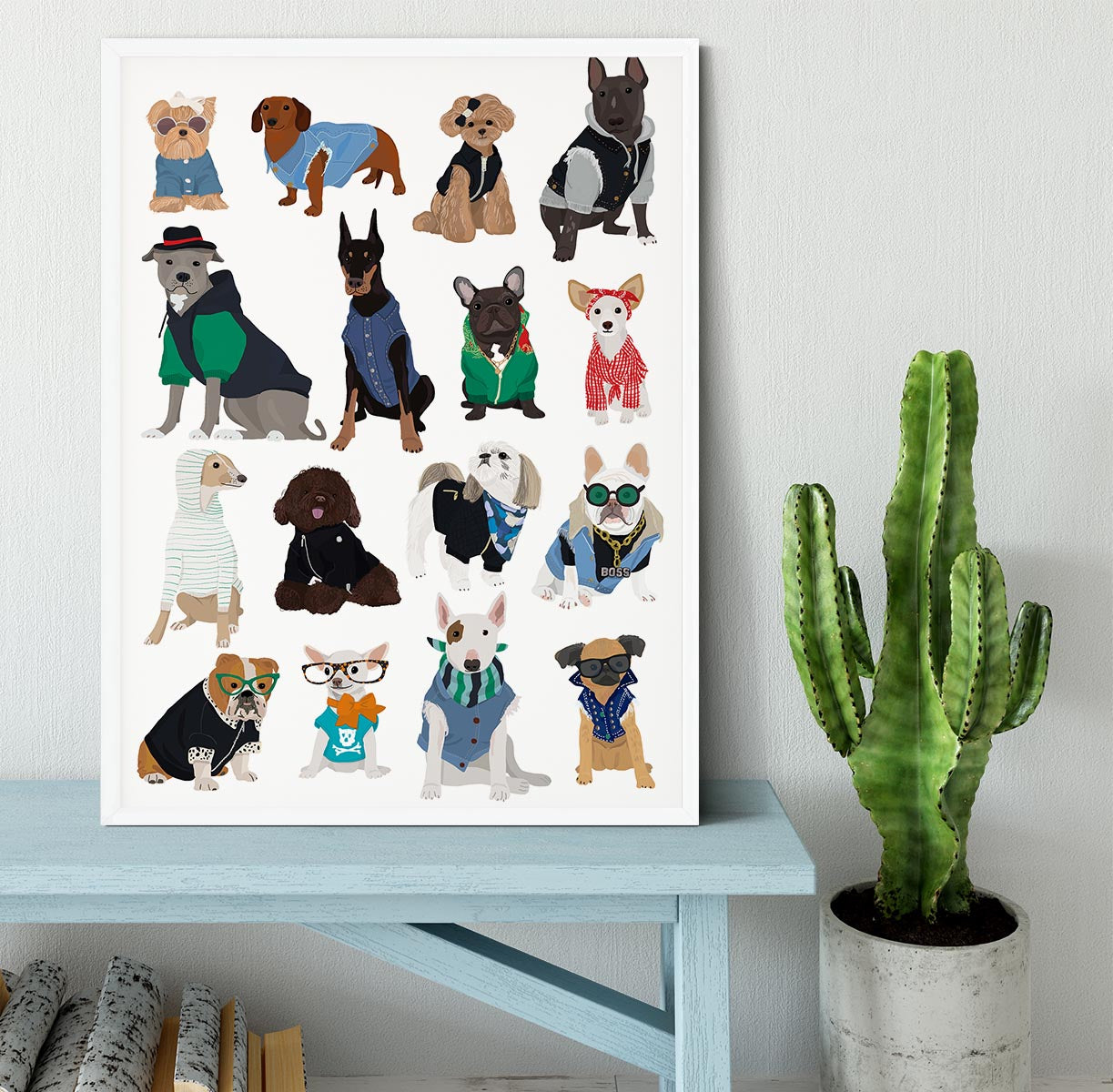 Cool Dog Print Framed Print - 1x -6