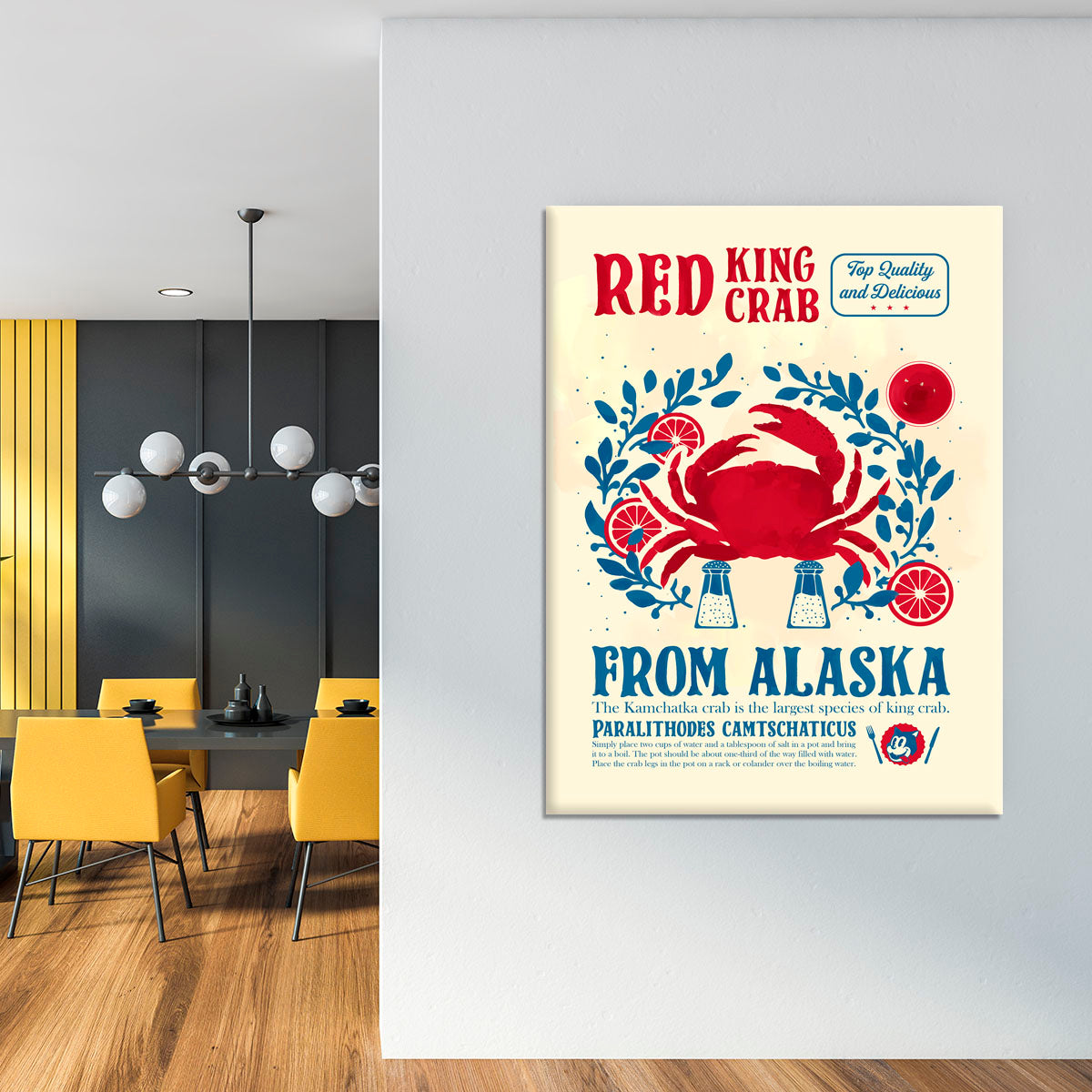 Crab kitchen print Canvas Print or Poster - Canvas Art Rocks - 4