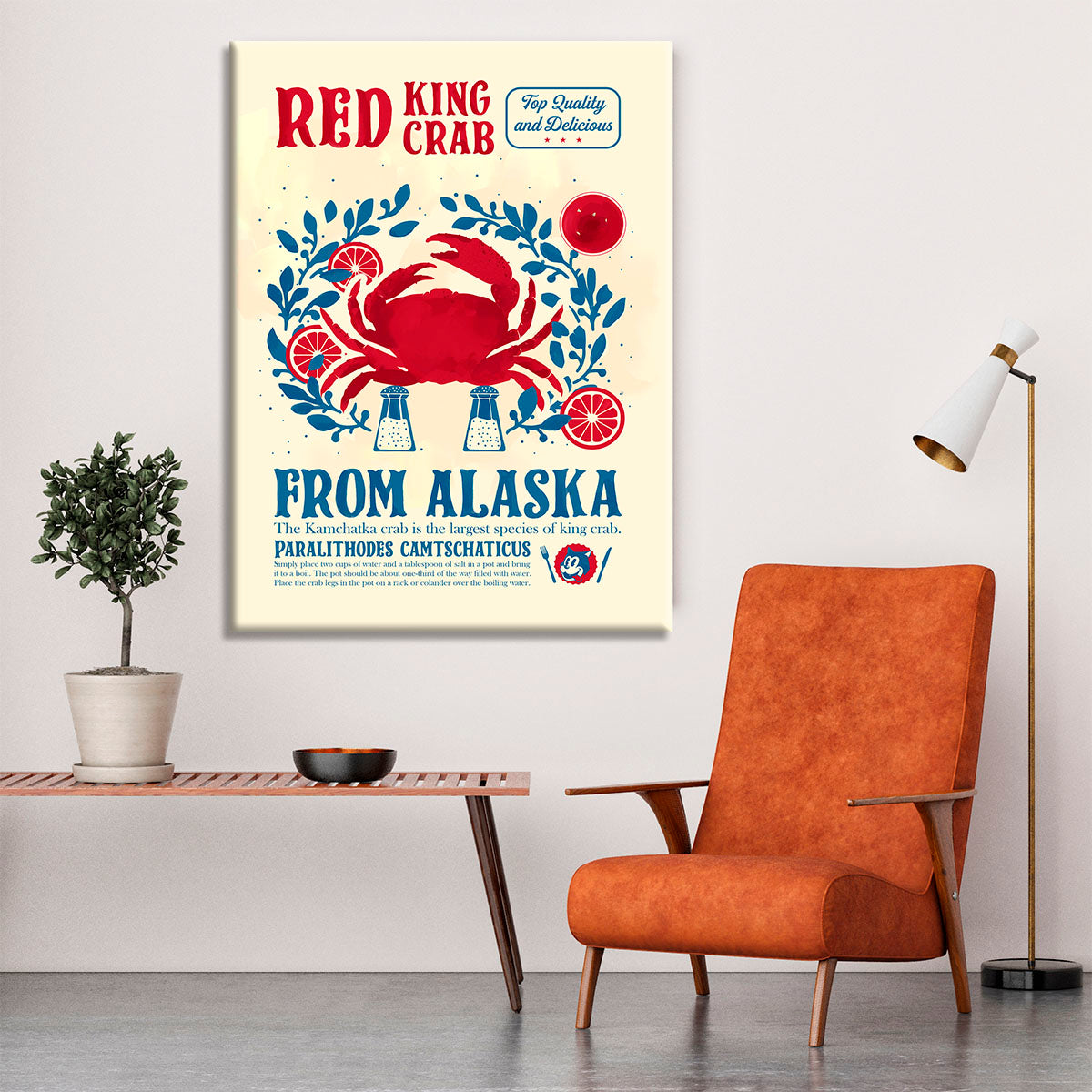 Crab kitchen print Canvas Print or Poster - Canvas Art Rocks - 6