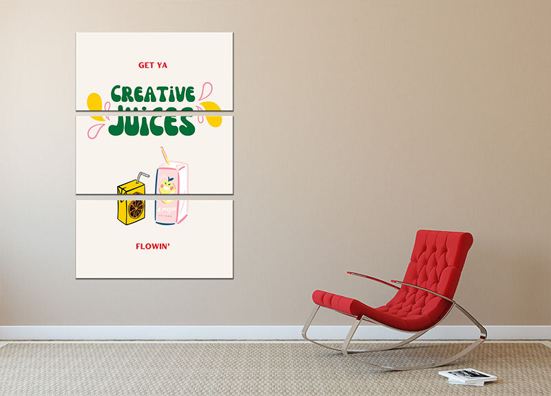 Creative Juices Print 3 Split Panel Canvas Print - Canvas Art Rocks - 2