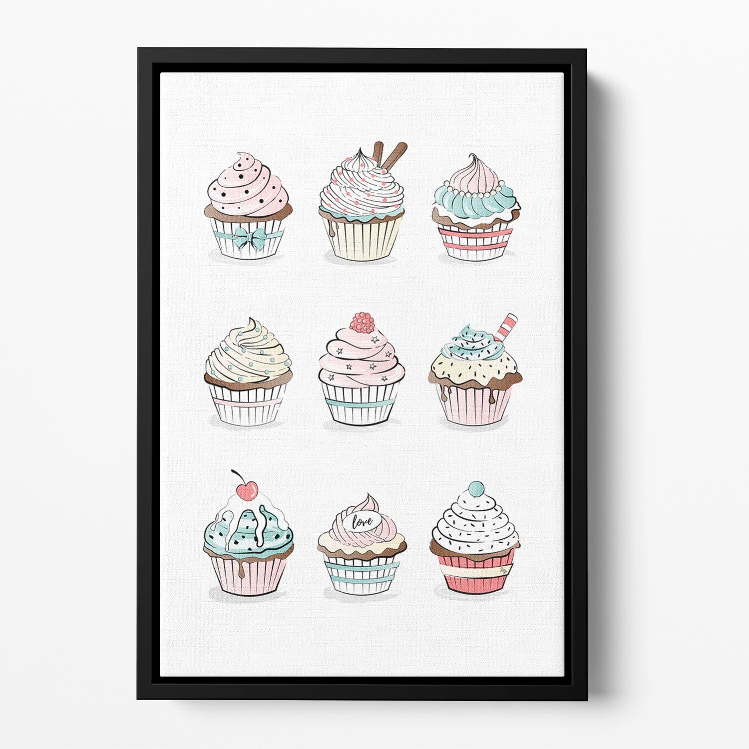 Cupcakes Floating Framed Canvas - Canvas Art Rocks - 2