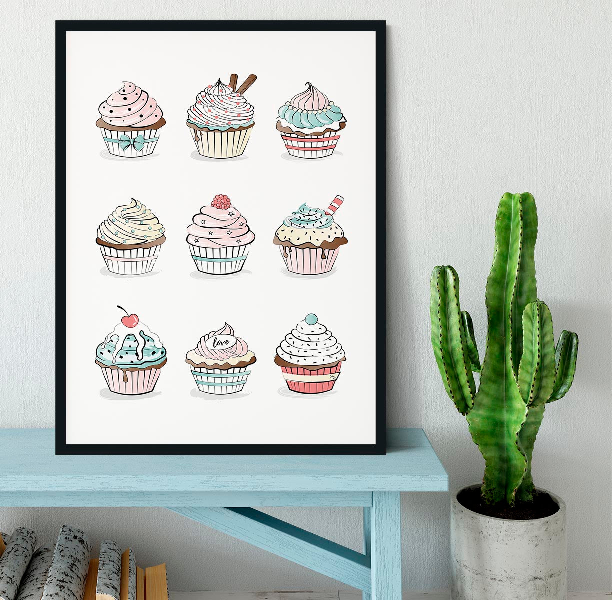 Cupcakes Framed Print - Canvas Art Rocks - 2