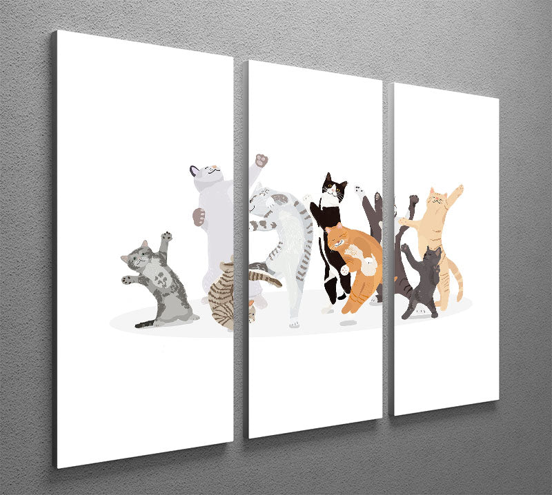 Dancing Cat 3 Split Panel Canvas Print - 1x - 2