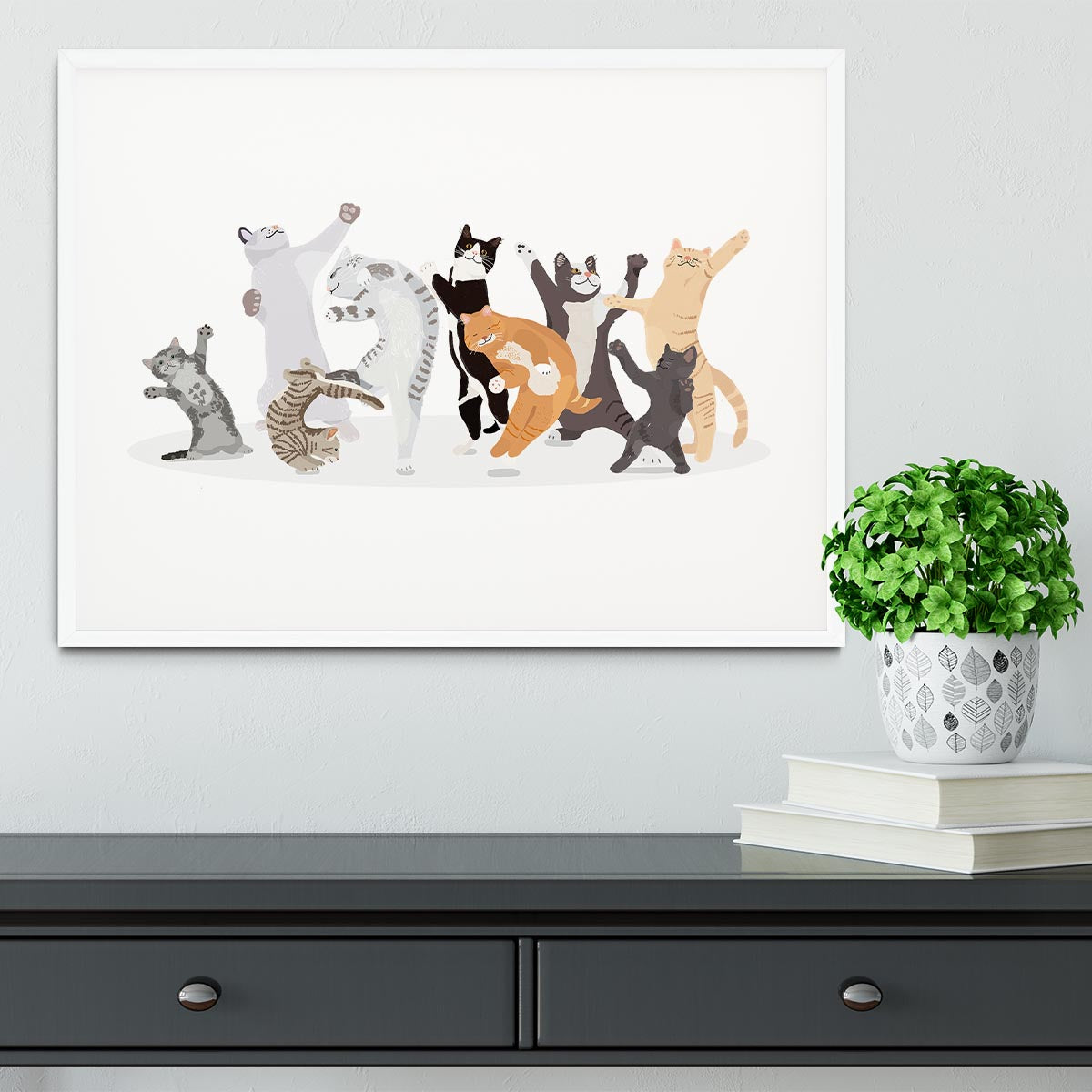 Dancing Cat Framed Print - 1x -6