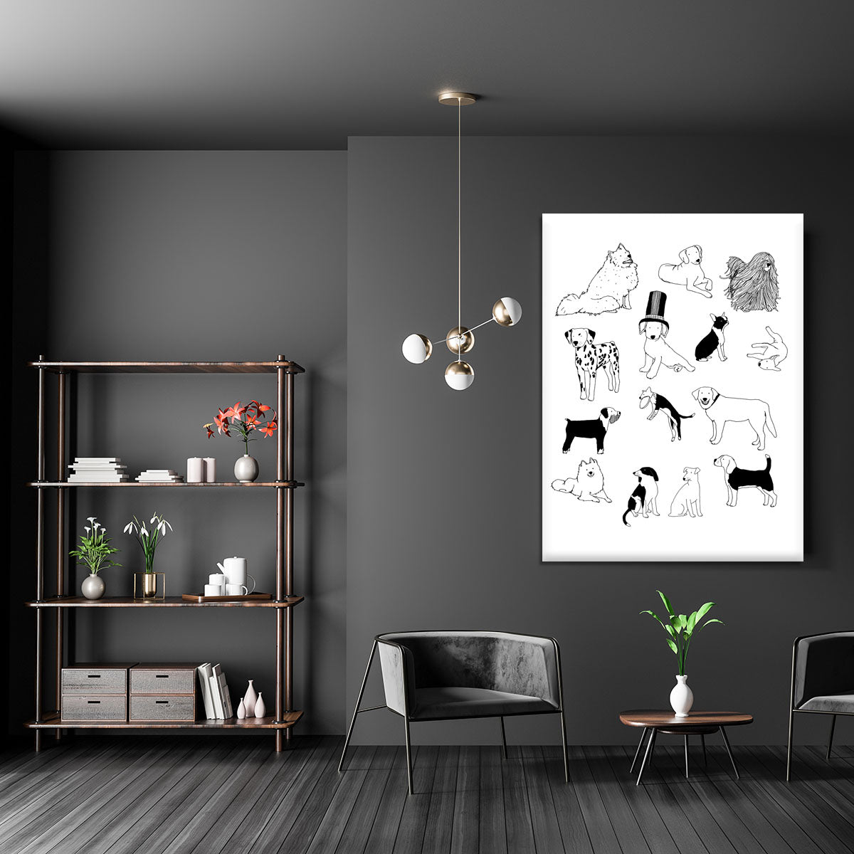 Dogs Canvas Print or Poster - 1x - 5