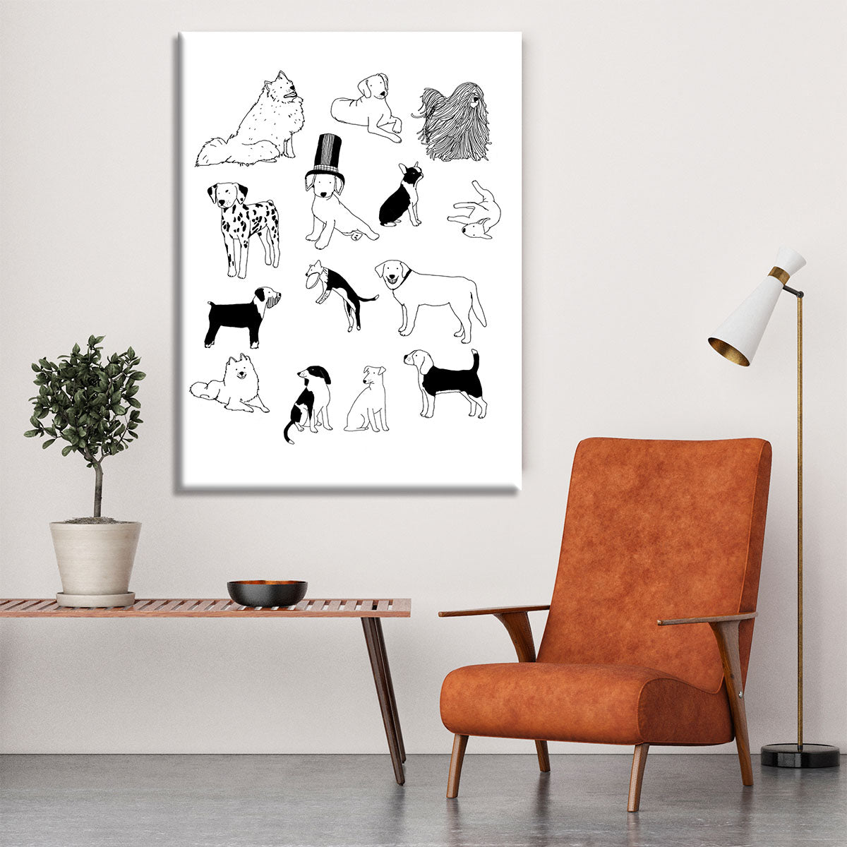 Dogs Canvas Print or Poster - 1x - 6