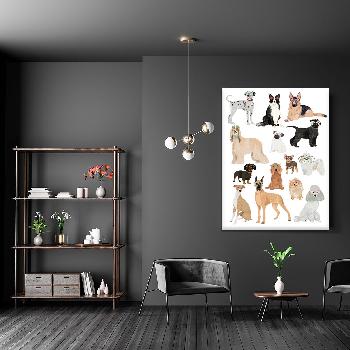 Dogs in glasses Print Canvas Print or Poster - 1x - 5