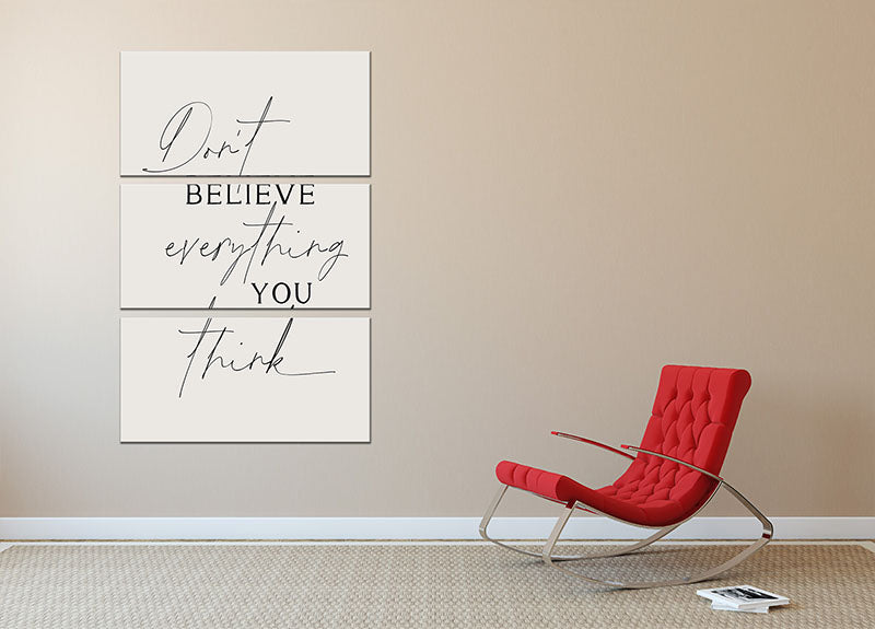 Dont Believe Everything 3 Split Panel Canvas Print - Canvas Art Rocks - 2